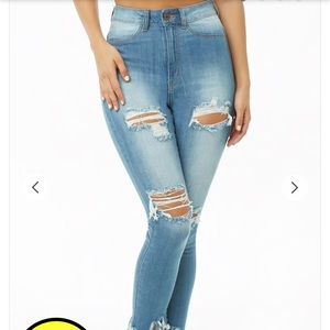 Forever 21 High-Waisted Distressed Jeans
